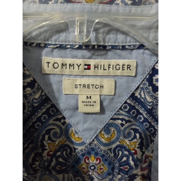 BOGO ITEM- Tommy Hilfiger Cap Sleeve Button Up Paisley Collared Shirt Blouse - Picture 5 of 5